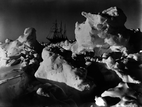 Shackleton’s ship, Endurance, stranded on an ice floe

