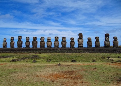 Easter Island is known its giant statues.