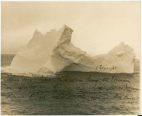 A photograph of the iceberg that sank the Titanic.